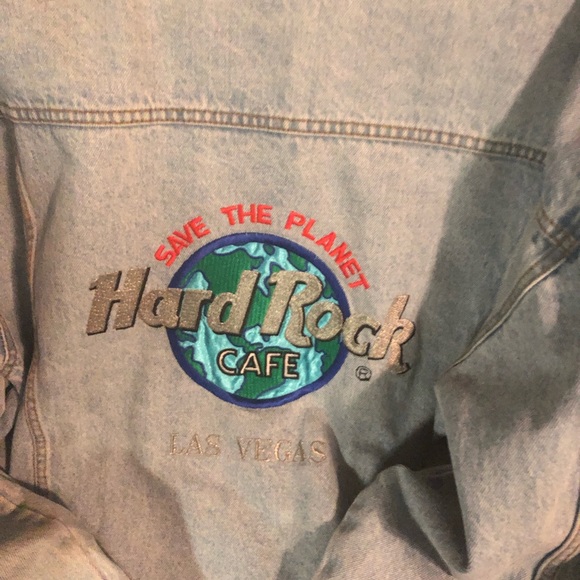 COPY Vintage LV Hard Rock Cafe Denim Jacket- 513 $35 or $30 w/offer - Picture 3 of 6